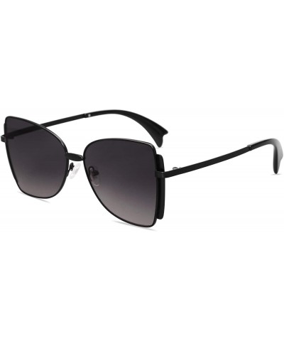Butterfly Sunglasses for Women Butterfly Sunglasses UV400 ALLY SJ1123 - C1 Black Frame/Gradient Grey Lens - C9193L09HQ9 $34.41
