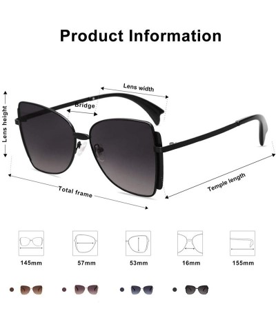 Butterfly Sunglasses for Women Butterfly Sunglasses UV400 ALLY SJ1123 - C1 Black Frame/Gradient Grey Lens - C9193L09HQ9 $34.41
