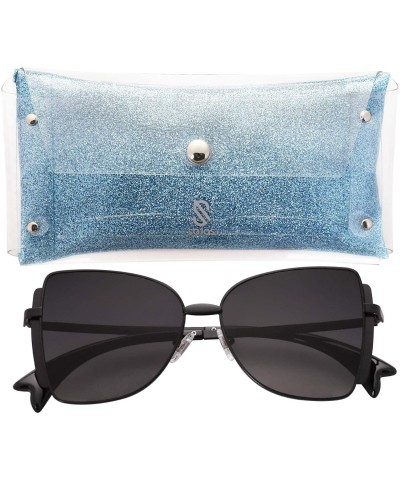 Butterfly Sunglasses for Women Butterfly Sunglasses UV400 ALLY SJ1123 - C1 Black Frame/Gradient Grey Lens - C9193L09HQ9 $34.41