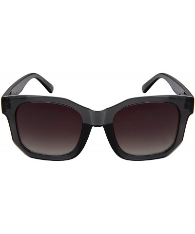 Square Women Casual Square Plastic Sunglasses w/Gradient Lens 34118-KGM - Clear Grey Frame/Grey Gradient Lens - CJ18C4LCE4W $...