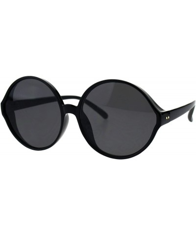Round Womens Round Circle Lens Wizard Mod Plastic Minimal Sunglasses - All Black - C518G7RKI5Z $19.10