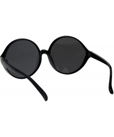 Round Womens Round Circle Lens Wizard Mod Plastic Minimal Sunglasses - All Black - C518G7RKI5Z $18.11