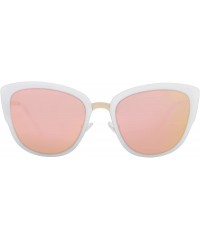 Oval Oversized Cateye Polarized Sunglasses - Designer Inspired Style for Women - with Mirrored Lens P1891 - CK187K66U0T $13.96