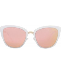 Oval Oversized Cateye Polarized Sunglasses - Designer Inspired Style for Women - with Mirrored Lens P1891 - CK187K66U0T $21.68