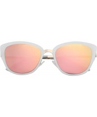 Oval Oversized Cateye Polarized Sunglasses - Designer Inspired Style for Women - with Mirrored Lens P1891 - CK187K66U0T $13.96