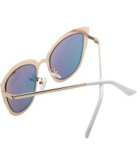 Oval Oversized Cateye Polarized Sunglasses - Designer Inspired Style for Women - with Mirrored Lens P1891 - CK187K66U0T $21.68