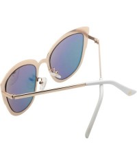 Oval Oversized Cateye Polarized Sunglasses - Designer Inspired Style for Women - with Mirrored Lens P1891 - CK187K66U0T $13.96