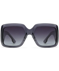 Square Retro Big Frame Sunglasses 2020 Oversized Square Men Women Fashion Shades UV400 Vintage Glasses - Grey - C7197EHRSO8 $...