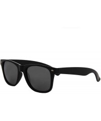 Oversized Fashion Sunglasses Men Women Polarized UV400 Mirrored Lens Horn Rimmed - Black Frame / Black Lens - CN18YLCZLWU $18.51