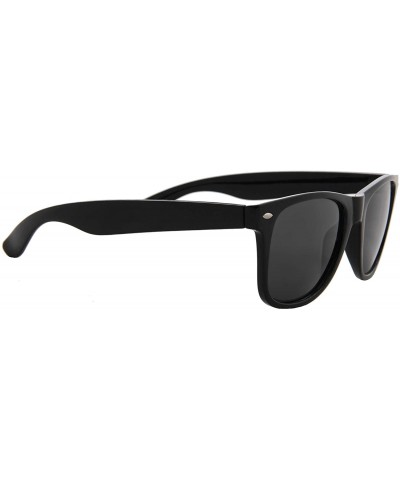 Oversized Fashion Sunglasses Men Women Polarized UV400 Mirrored Lens Horn Rimmed - Black Frame / Black Lens - CN18YLCZLWU $10.39