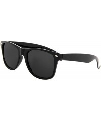 Oversized Fashion Sunglasses Men Women Polarized UV400 Mirrored Lens Horn Rimmed - Black Frame / Black Lens - CN18YLCZLWU $10.39