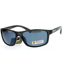 Sport Sunglasses Mens Fashion Oval Rectangular Sporty Shades UV 400 - Black - CU186L28SNN $12.55