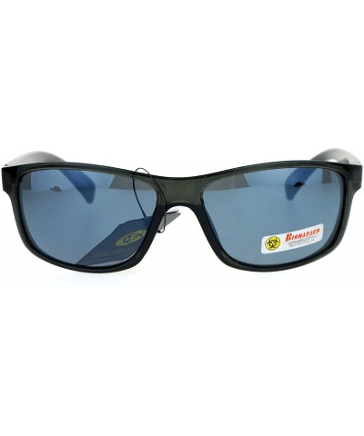 Sport Sunglasses Mens Fashion Oval Rectangular Sporty Shades UV 400 - Black - CU186L28SNN $12.55