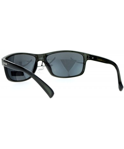 Sport Sunglasses Mens Fashion Oval Rectangular Sporty Shades UV 400 - Black - CU186L28SNN $12.55