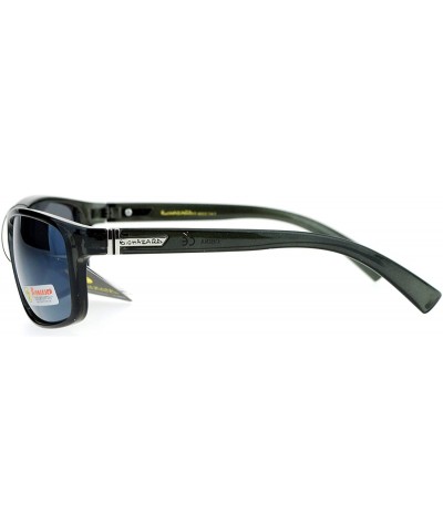 Sport Sunglasses Mens Fashion Oval Rectangular Sporty Shades UV 400 - Black - CU186L28SNN $12.55