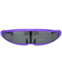 Rectangular Cyber Punk Monolens Shield Scifi Robotic Cyclops Plastic Sunglasses - Purple - C918H8MGMG8 $7.62
