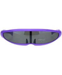 Rectangular Cyber Punk Monolens Shield Scifi Robotic Cyclops Plastic Sunglasses - Purple - C918H8MGMG8 $7.62