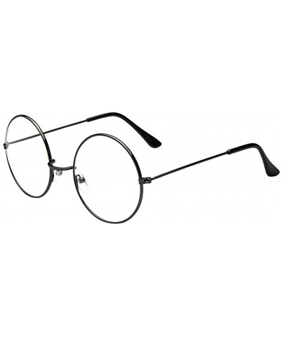 Aviator Fashion Round Metal Optical Eyewear Non-Prescription Eyeglasses Clear Lens Glasses Frame For Women - CO18ST4R0QK $18.70