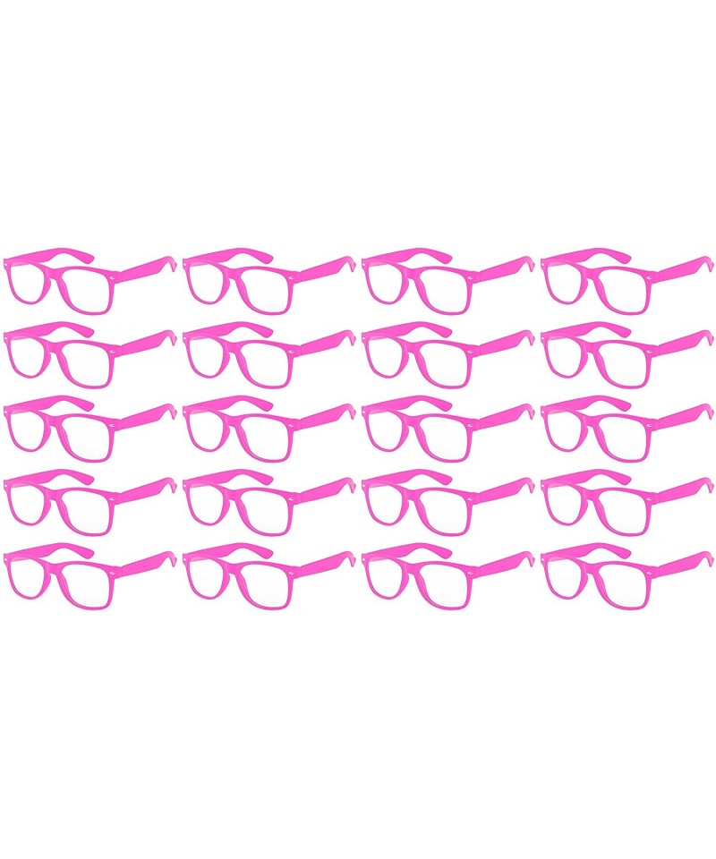 Shield 20 Pieces Per Case Wholesale Lot Classic Retro Plastic Sunglasses Clear Lens Assorted Colored - CA180Y5ZA2R $36.24
