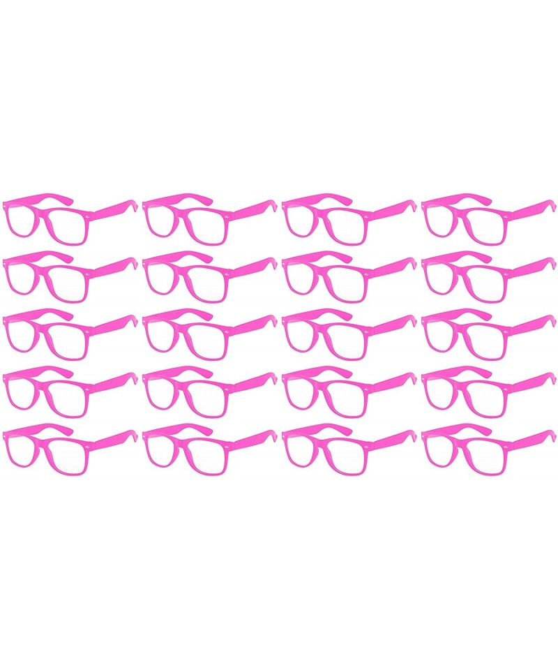 Shield 20 Pieces Per Case Wholesale Lot Classic Retro Plastic Sunglasses Clear Lens Assorted Colored - CA180Y5ZA2R $36.24