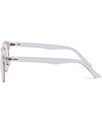 Wayfarer Vintage Retro Classic Half Frame Horn Rimmed Clear Lens Glasses - Transparent - CZ187YXQ8T9 $7.93