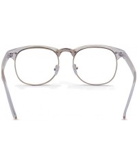 Wayfarer Vintage Retro Classic Half Frame Horn Rimmed Clear Lens Glasses - Transparent - CZ187YXQ8T9 $7.93