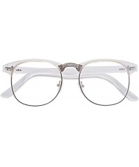 Wayfarer Vintage Retro Classic Half Frame Horn Rimmed Clear Lens Glasses - Transparent - CZ187YXQ8T9 $7.93