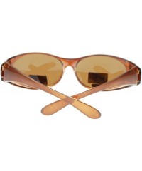 Oval Womens Polarized Fit Over Glasses Sunglasses Oval Rhinestone Frame - Brown - CE1880Q365L $15.64