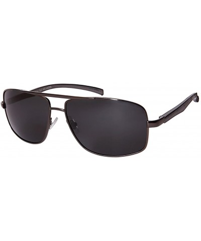 Sport Large Size Polarized Classic Rectangular Square Aviator Sunglasses for Men Aluminum Arm - C418T3W5E08 $24.79