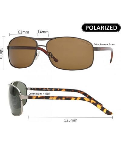 Oversized Classic Tall Big Oversized XL Polarized Rectangular Sunglasses for Men - Silver + Smoke - CM18GLTRXTX $13.42