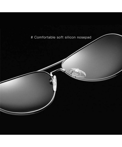 Goggle Fashion Sunglasses fishing Driving Sunglasses Brand Men UV400 Polarized Square Metal Frame Male Sun Glasses - CB198R0S...