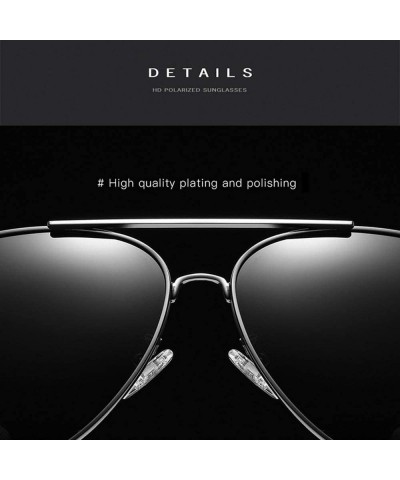 Goggle Fashion Sunglasses fishing Driving Sunglasses Brand Men UV400 Polarized Square Metal Frame Male Sun Glasses - CB198R0S...