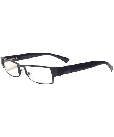 Rectangular Magnified Reading Glasses Rectangular Spring Hinge Frame - Black - CY182GRI9MS $9.24