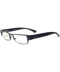 Rectangular Magnified Reading Glasses Rectangular Spring Hinge Frame - Black - CY182GRI9MS $9.24
