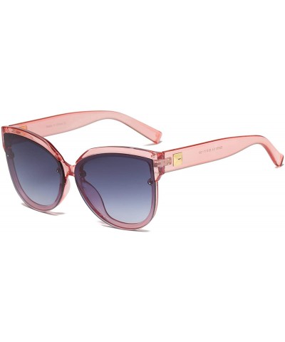Goggle Women Round Cat Eye Fashion Sunglasses - Pink - CU18WQ6Y5DS $36.51