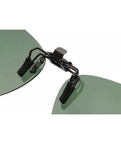 Aviator Clip On Polarized Aviator Sunglass Lenses Clip Flip Up Lenses Men Women Fashion - Blue - C118X82Q5IC $11.29