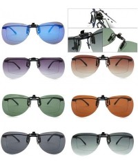 Aviator Clip On Polarized Aviator Sunglass Lenses Clip Flip Up Lenses Men Women Fashion - Blue - C118X82Q5IC $11.29