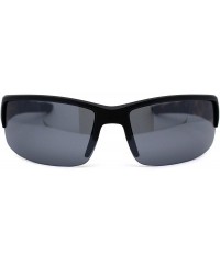 Sport Flaming Arm Rectangular Half Rim Matte Sport Sunglasses - Black Orange Black - C1195ZU557Y $13.61