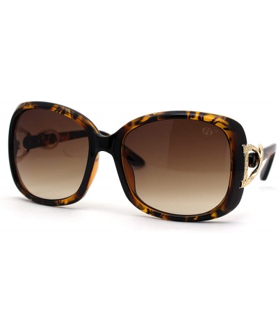 Butterfly Womens Oversize Butterfly Jewel Hinge Diva Designer Sunglasses - Tortoise Brown - CQ1987IAUI2 $20.52