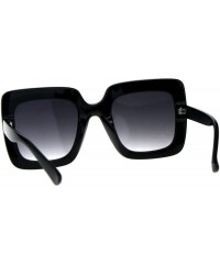 Square Bling Bling Rhinestone Sunglasses Oversized Square Womens Fashion - Black - CR18DWM6WSO $14.90