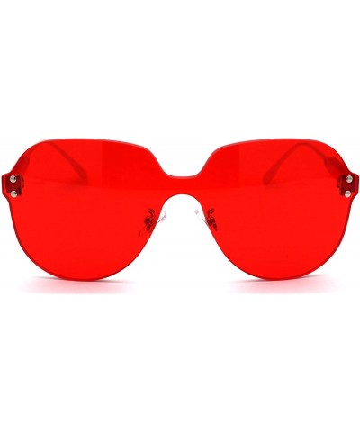 Butterfly Womens Thick Plastic Rimless Shield Butterfly Ironic Sunglasses - Red - CQ18W6LHU26 $14.24