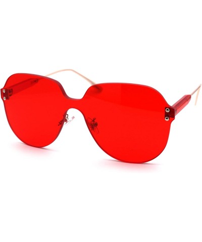 Butterfly Womens Thick Plastic Rimless Shield Butterfly Ironic Sunglasses - Red - CQ18W6LHU26 $14.24