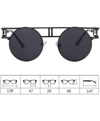 Rimless Women Men Retro Round Glasses Hollow Sunglasses Reflective Lens Metal Frame Sunglasses - Ocean Yellow - C818TY2XSKO $...