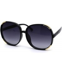 Butterfly Womens Oversize Round Butterfly Chic Plastic Sunglasses - Black Smoke - CA197LA5926 $7.64