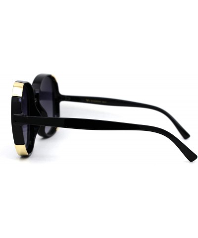 Butterfly Womens Oversize Round Butterfly Chic Plastic Sunglasses - Black Smoke - CA197LA5926 $7.64