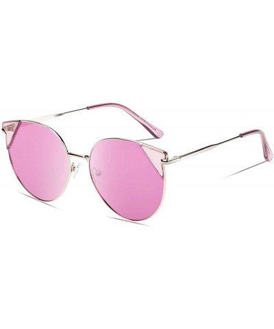 Round Vintage Retro Round Metal Polarized Sunglasses for Women 100% UV400 Protection W018 - Gold Purple - CP196EAK94T $44.03