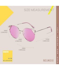 Round Vintage Retro Round Metal Polarized Sunglasses for Women 100% UV400 Protection W018 - Gold Purple - CP196EAK94T $19.37