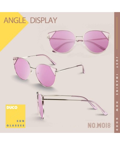 Round Vintage Retro Round Metal Polarized Sunglasses for Women 100% UV400 Protection W018 - Gold Purple - CP196EAK94T $19.37