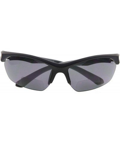Rimless Retro Mens Womens Sports Half-Rimless Bifocal Sunglasses - Black Frame/Grey Arm - C7189X6DSO6 $40.28