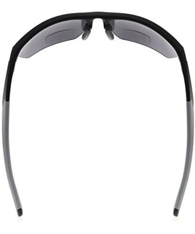 Rimless Retro Mens Womens Sports Half-Rimless Bifocal Sunglasses - Black Frame/Grey Arm - C7189X6DSO6 $23.32